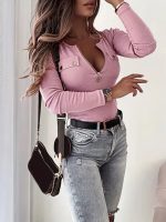 Kadın Uzun Kollu önden Fermuar Ve Cepli Kaşkorse Bluz - Görsel 2