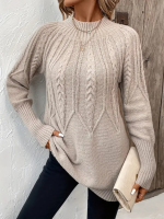 Kadın Uzun Kollu Yarı Balıkçı Yaka Triko Bluz - Görsel 3