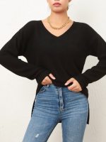 Kadın Uzun Kollu V Yaka Triko Bluz - Görsel 2