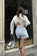 Kristen Sırt Dekolte Crop Gömlek 3253-08 - Görsel 2