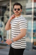 Erkek çizgili Kısa Kollu T-shirt - Görsel 2