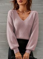 Kadın Uzun Kollu V Yakalı Triko Bluz