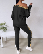 Kadın Uzun Kollu Leopar Detay Viskon Iki Iplik Ikili Takım - Görsel 2