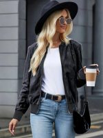 Kadın Uzun Kollu önden Fermuarlı Süet Ceket - Görsel 2