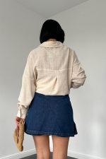 Krem Taş İşlemeli Gömlek - Görsel 3