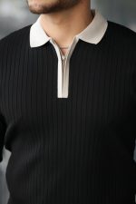 Erkek Kol Ve Yaka Detaylı Uzun Kollu Triko - Görsel 3