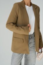 Astarı Çizgili Ceket - Vizon - Görsel 2