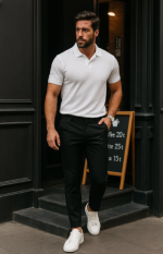 Erkek Düz Kesim Bilek Boy Kumaş Pantolon - Görsel 2