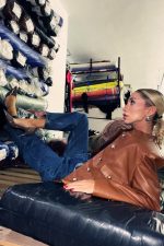 Kahverengi Önü Düğme Kapamalı Deri Ceket - Görsel 3