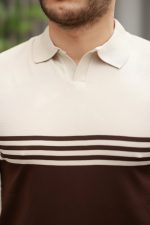 Erkek Yakalı Parça Renk Kısa Kollu T-shirt - Görsel 3