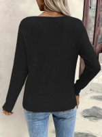 Kadın Uzun Kollu V Yakalı Triko Bluz - Görsel 2