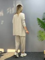 Kadın Iki Iplik Viskon Pamuk Kumaş Arma Detaylı Ikili Takım - Görsel 3