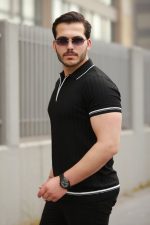 Erkek Fermuarlı Yakalı Kısa Kollu T-shirt - Görsel 2