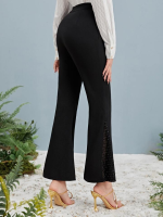 Kadın Yüksek Bel Yanları Tül Detaylı Dalgıç Tayt Pantolon - Görsel 2