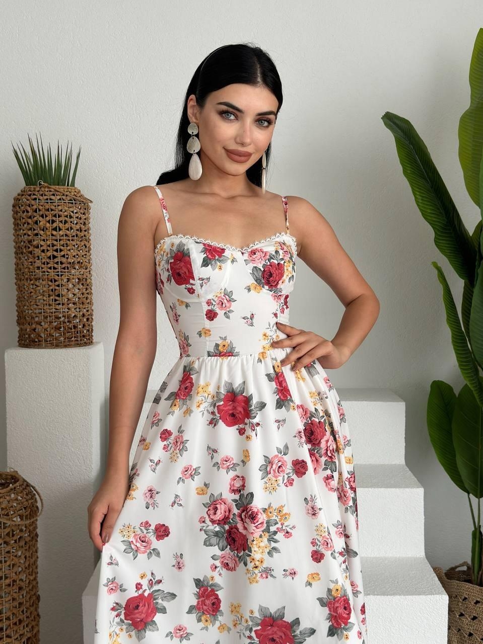 623c9efae37a66d7541a Venota Midi Elbise - Görsel 1