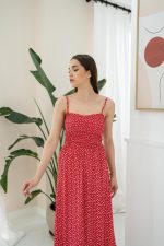 Kırmızı Eteği Fırfırlı Elbise - Görsel 2