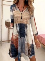 Kadın Uzun Kollu V Yaka Süprem Mini Elbise - Görsel 3