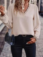 Kadın Uzun Kollu V Yakalı Aerobin Bluz - Görsel 2