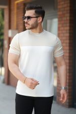 Erkek Parçalı Renk Kısa Kollu Tişört