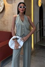 Halter Yaka Yelekli Modal Takım 10144 - Görsel 3