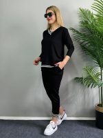 Kadın Yeni Sezon Uzun Kollu Ribana Detay Ikili Takım - Görsel 2