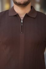 Erkek Yakası Fermuarlı Kısa Kollu T-shirt - Görsel 3