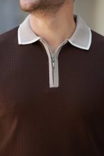 Erkek Renkli Yaka Kısa Kollu Tişört - Görsel 3