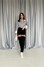 Siyah Askılı İki Parça Jeans Pantolon - Görsel 2