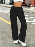 Kadın Yüksek Bel Bol Paça Bürümcük Pantolon - Görsel 2