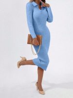 Kadın Siyah Triko Uzun Elbise - Görsel 3