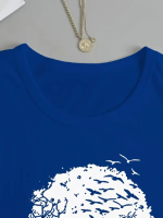 Kadın Uzun Kollu Bisiklet Yaka Ayçiçeği Desenli Viskon Bluz - Görsel 3