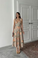 Haki İnce Kemer Detaylı Elbise - Görsel 2