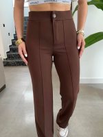 Kadın Yüksek Bel Full Likralı Krep Kumaş Pantolon - Görsel 2