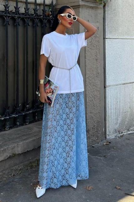 Maxi Dantel Etek 4047