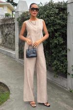 Sıfır Kollu Bluz Batik Desenli Pantolon İkili Takım 10181-08 - Görsel 2