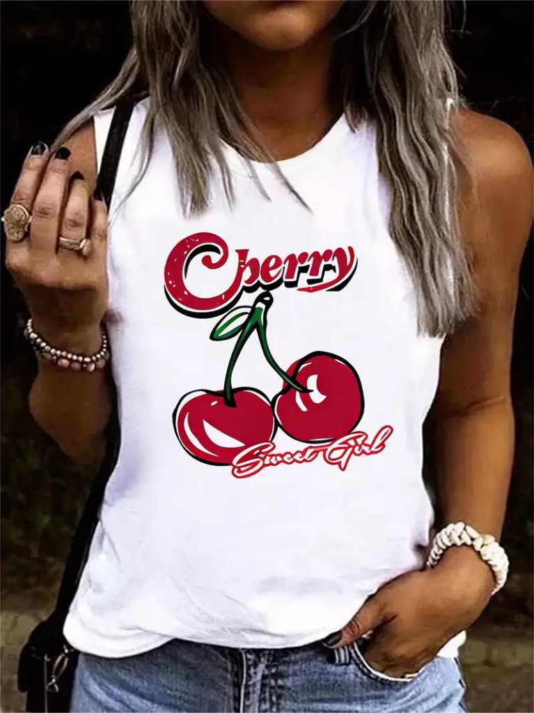 6b1ca57fc8a110e2bc43 Kadın Kolsuz Bisiklet Yaka Desenli Viskon Bluz - Görsel 1