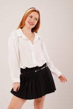 Basic Oversize Beyaz Gömlek - Görsel 2