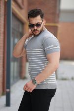 Erkek çizgi Desenli Bisiklet Yaka Kısa Kollu T-sihrt - Görsel 2