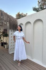 Beyaz Nakışlı İşlemeli Elbise - Görsel 2