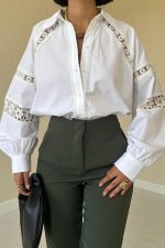 Haki Pensli Ve Dar Paça Pantolon - Görsel 3