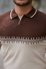 Erkek Hemşire Yaka çift Renk Kısa Kollu Tişört - Görsel 3