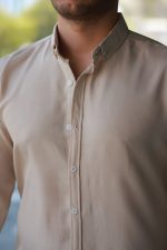 Erkek Uzun Kollu Regular Sofya Keten Gömlek - Görsel 3