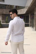 Erkek çizgi Desenli Gömlek - Görsel 3