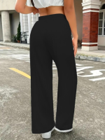 Kadın Yüksek Bel Bol Paça Bürümcük Pantolon - Görsel 3