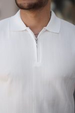 Erkek Yakası Fermuarlı Kısa Kollu T-shirt - Görsel 3