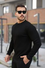 Erkek Selanik Örme Bisiklet Yaka Triko - Görsel 2