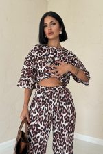 Leopar T-Shirt Ve Pantolon Takım - Görsel 2