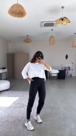 Kadın Scuba Modal Paça Manşet Pileli Pantolun - Görsel 3