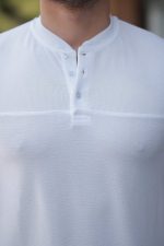 Erkek Hakim Yakalı Kısa Kollu Pamuklu T-shirt - Görsel 3