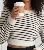 Kadın Uzun Kollu Balıkçı Yaka Crop Triko Bluz - Görsel 2